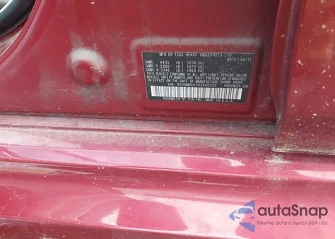 2013 Subaru Legacy 2.5I из США, поврежденный, VIN 4S3BMBA67D3046229